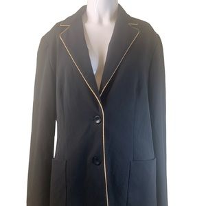 Gianni Black suit jacket with brown trim